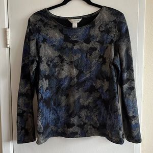 Christopher and Banks blue/black/gray top. Size Large